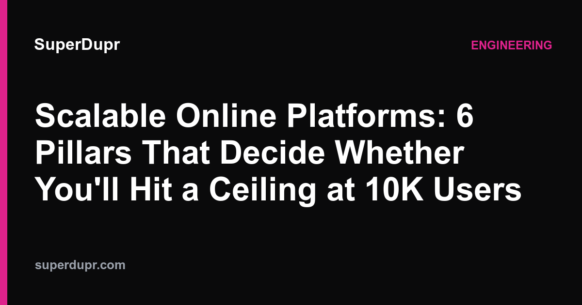 Scalable Online Platforms: 6 Pillars That Decide Whether You'll Hit a ...